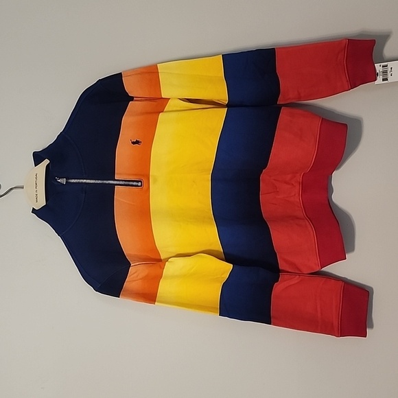 Polo Ralph Lauren boy size 16 multi colored 1 / 4 zip pullover New - Picture 1 of 11